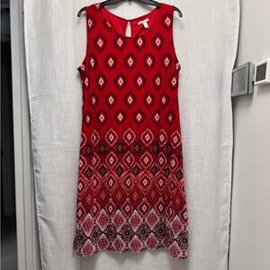 Dana Buchman Dress Size XL Flowy Feminine Romantic Geometric